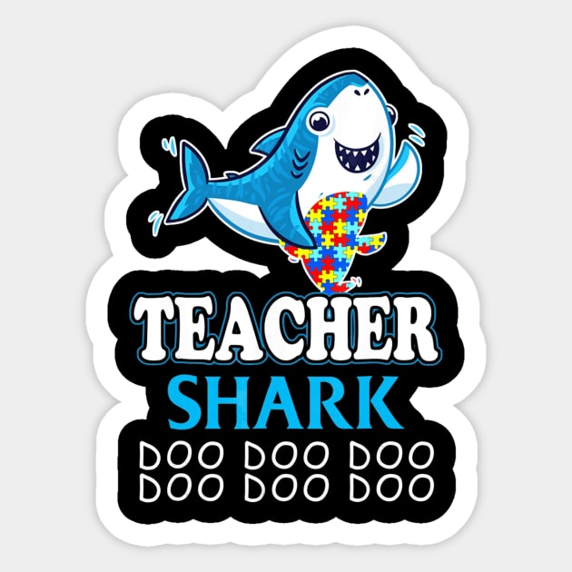 autism teacher shark funny proud appreciation day gift Sticker by mlleradrian